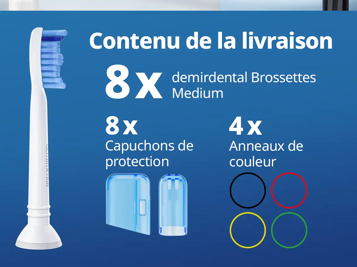demirdental Medium Aufsütze für Philips Sonicare Ersatzbürsten