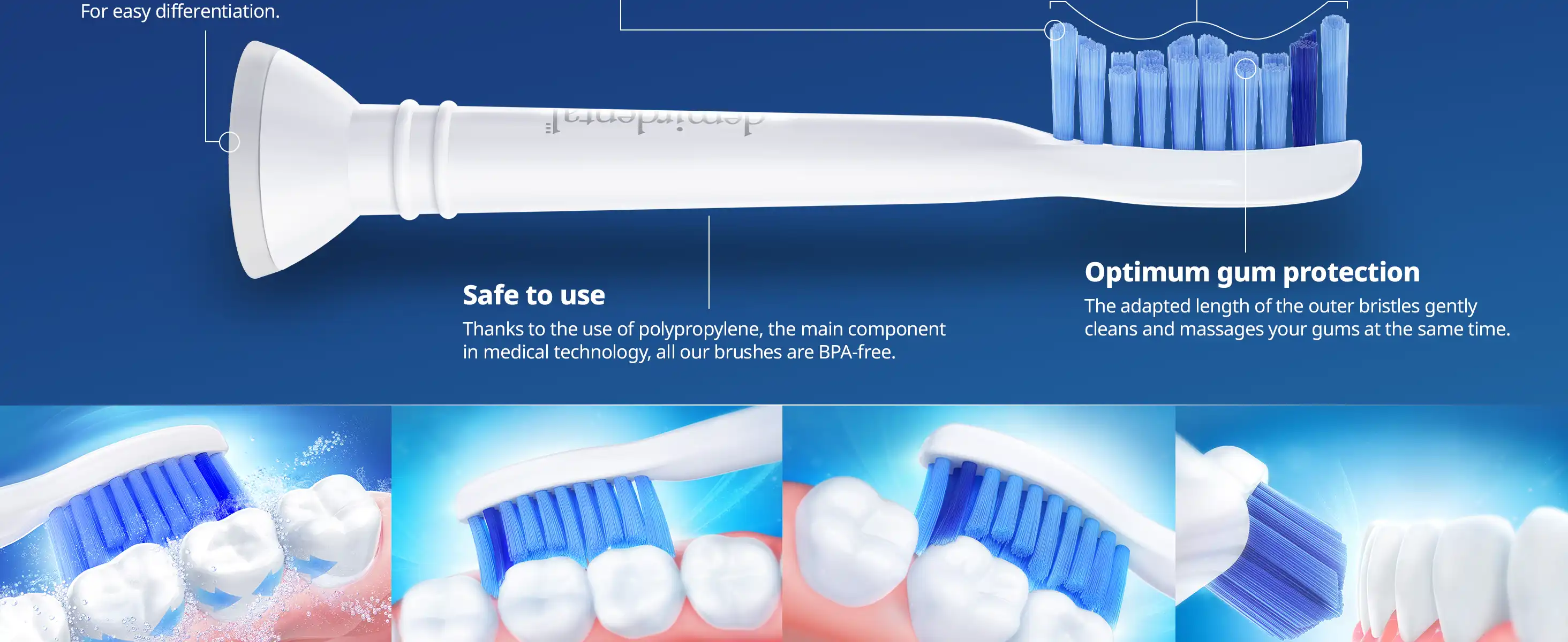 demirdental Medium Aufsütze für Philips Sonicare Ersatzbürsten