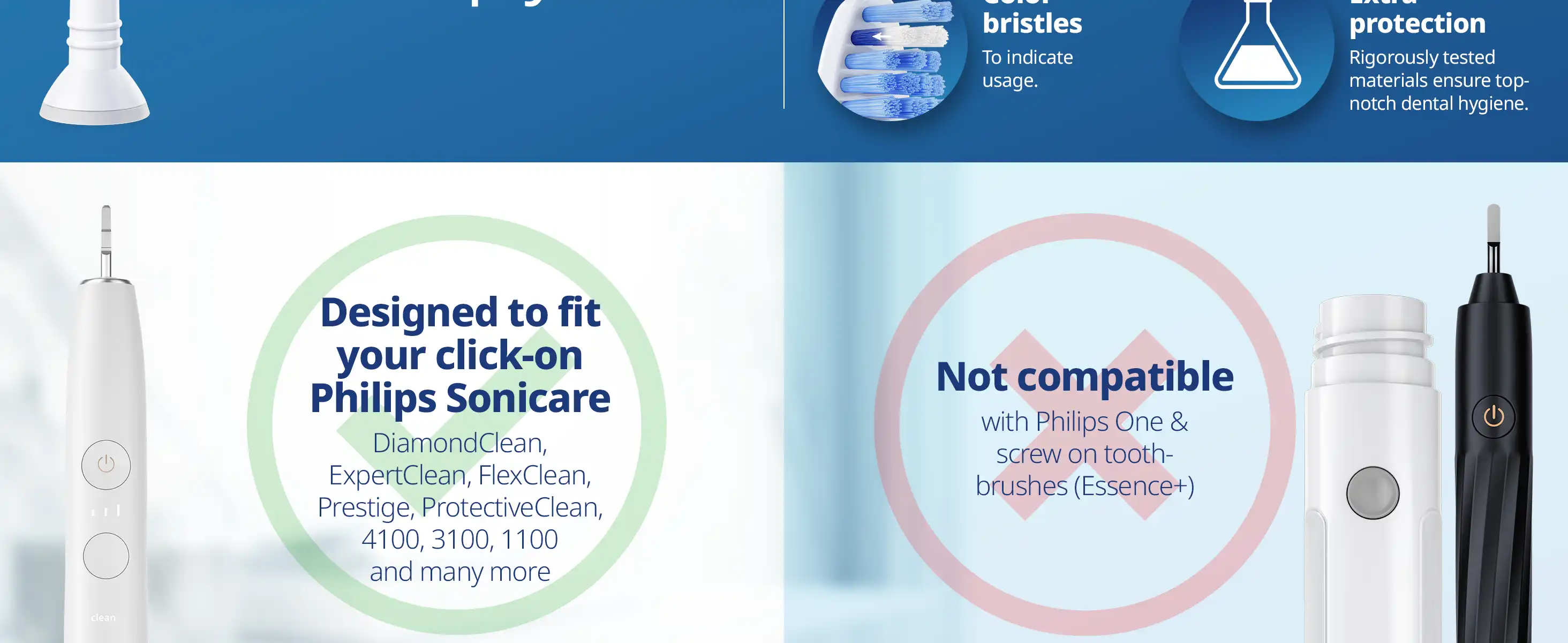 demirdental Medium Aufsütze für Philips Sonicare Ersatzbürsten