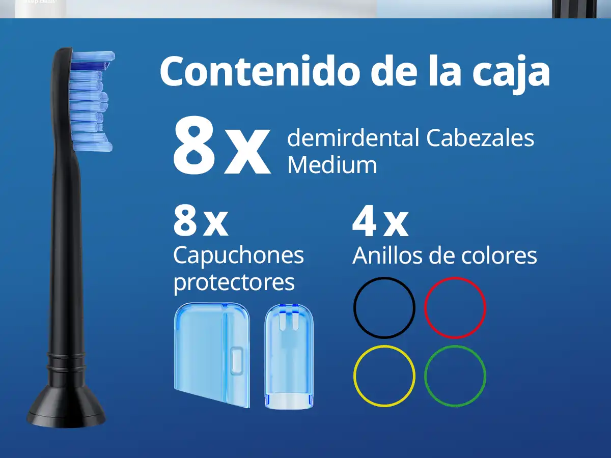 demirdental Medium Aufsütze für Philips Sonicare Ersatzbürsten