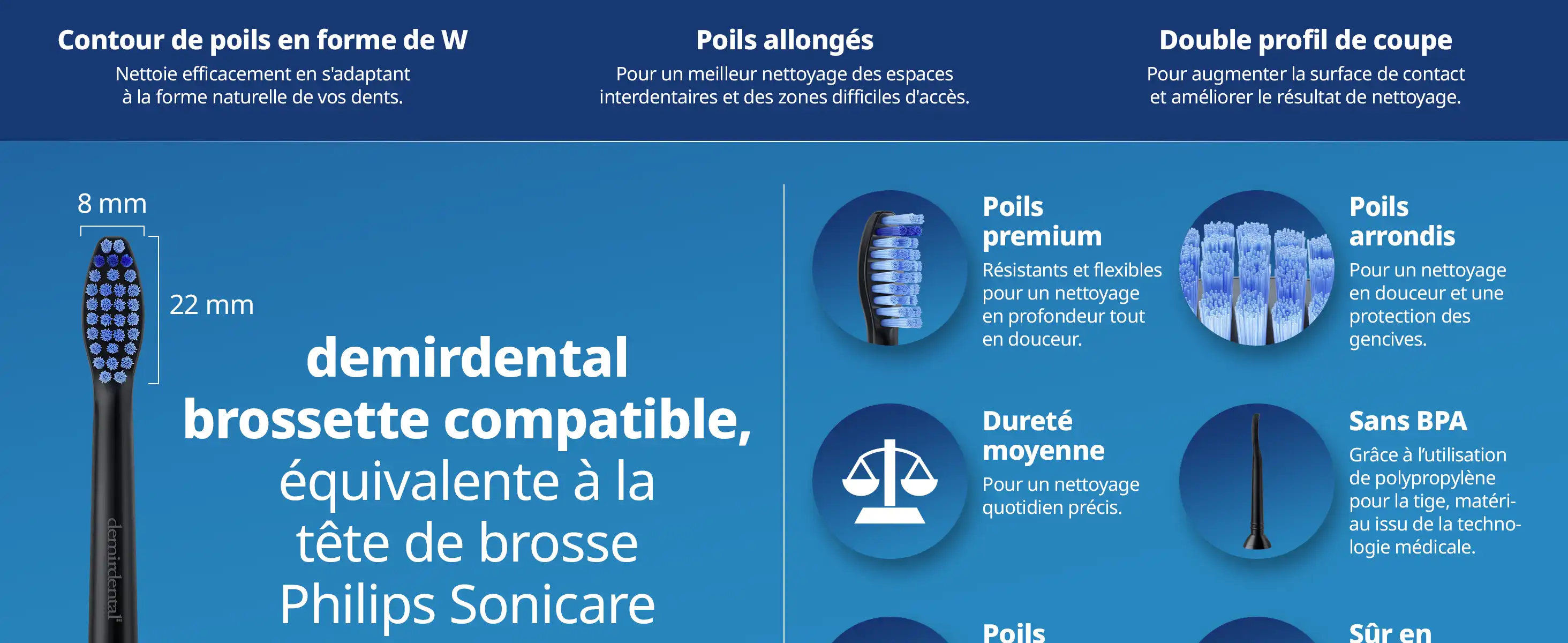 demirdental Medium Aufsütze für Philips Sonicare Ersatzbürsten