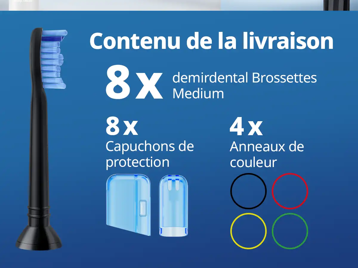 demirdental Medium Aufsütze für Philips Sonicare Ersatzbürsten