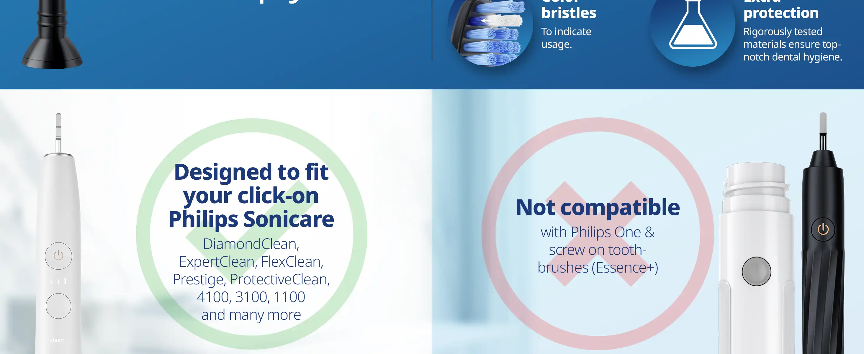 demirdental Medium Aufsütze für Philips Sonicare Ersatzbürsten