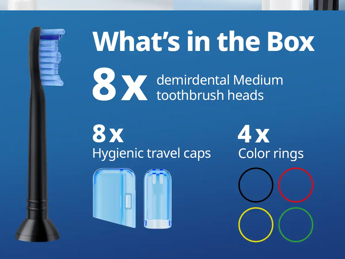 demirdental Medium Aufsütze für Philips Sonicare Ersatzbürsten