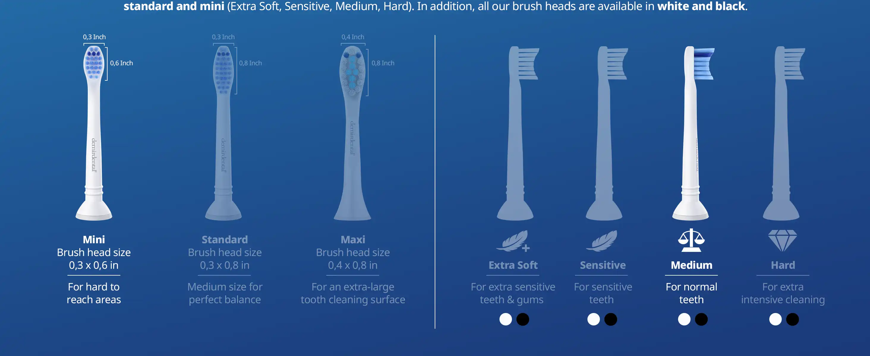 demirdental Medium AufsÃ&currentze fÃ¼r Philips Sonicare ErsatzbÃ¼rsten