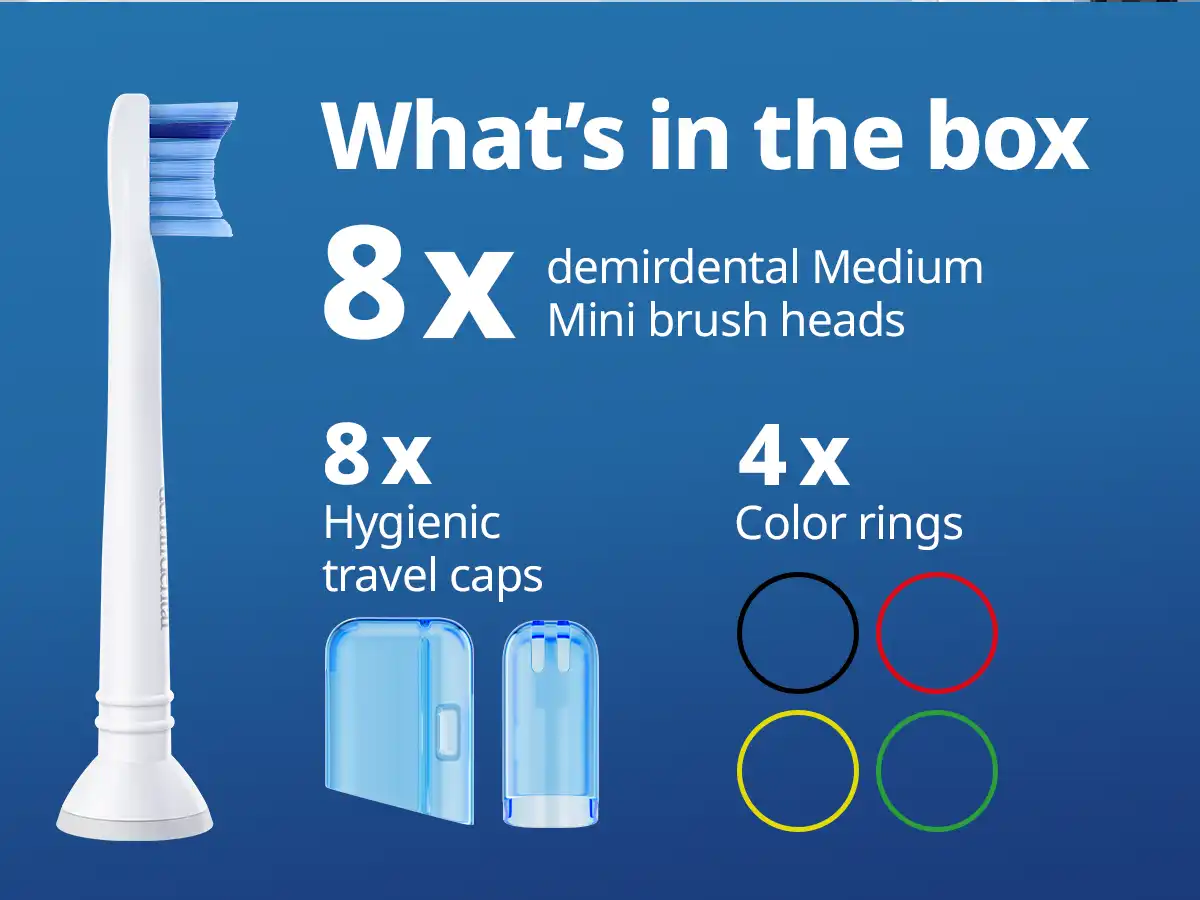 demirdental Medium AufsÃ&currentze fÃ¼r Philips Sonicare ErsatzbÃ¼rsten