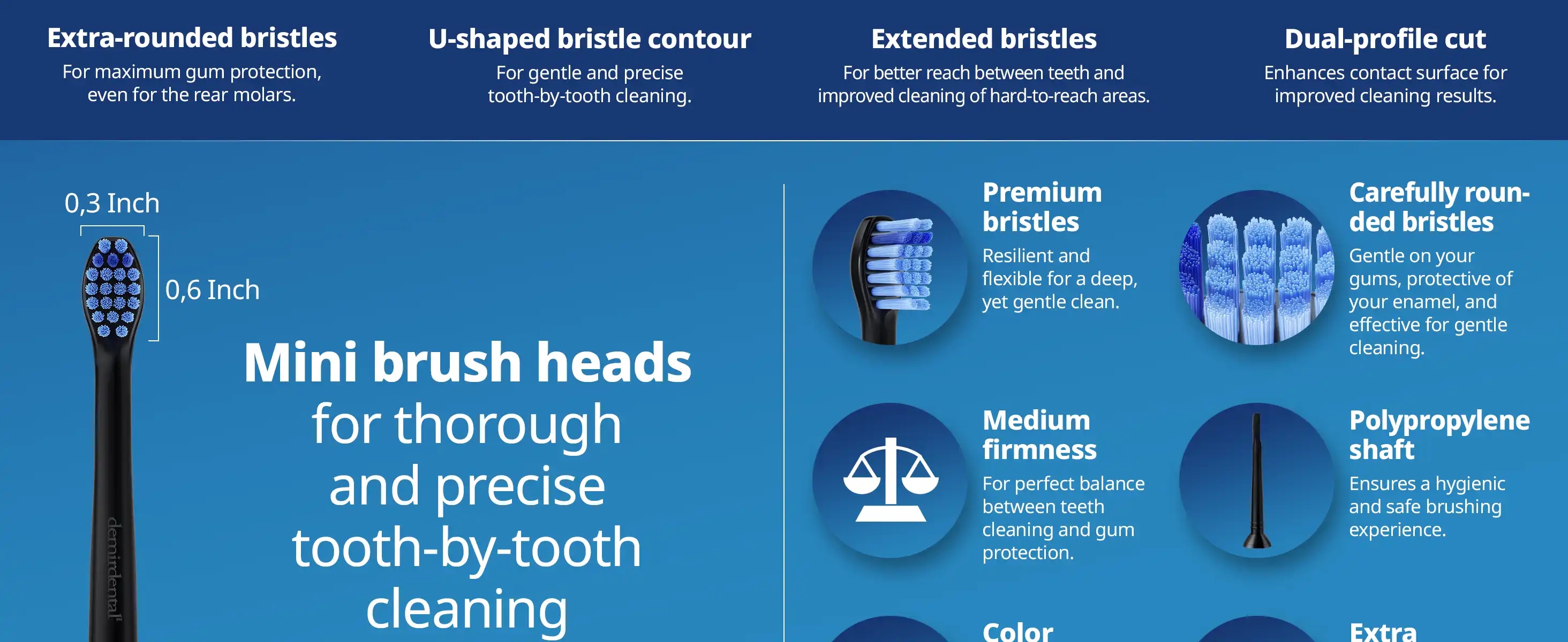 demirdental Medium Aufsütze für Philips Sonicare Ersatzbürsten