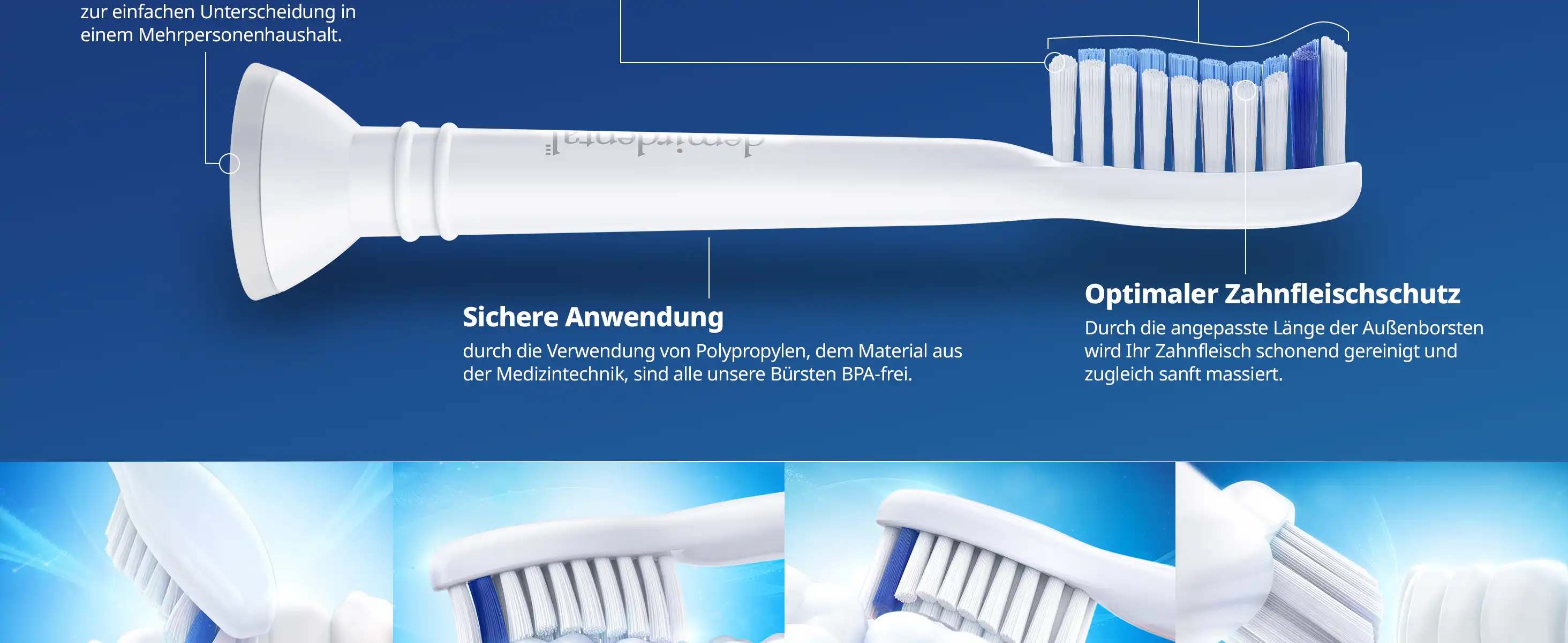 demirdental Medium Aufsütze für Philips Sonicare Ersatzbürsten