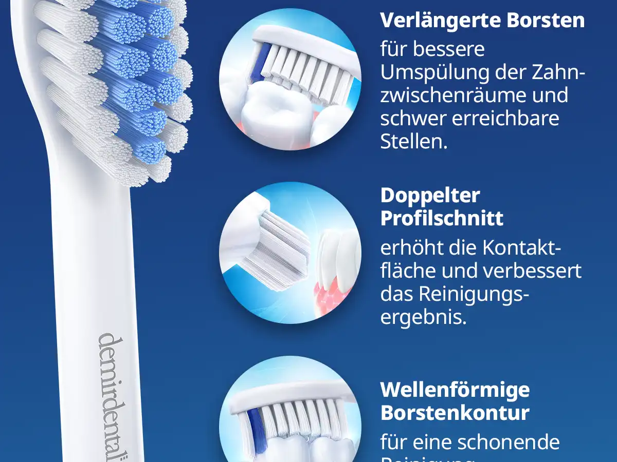 demirdental Medium Aufsütze für Philips Sonicare Ersatzbürsten