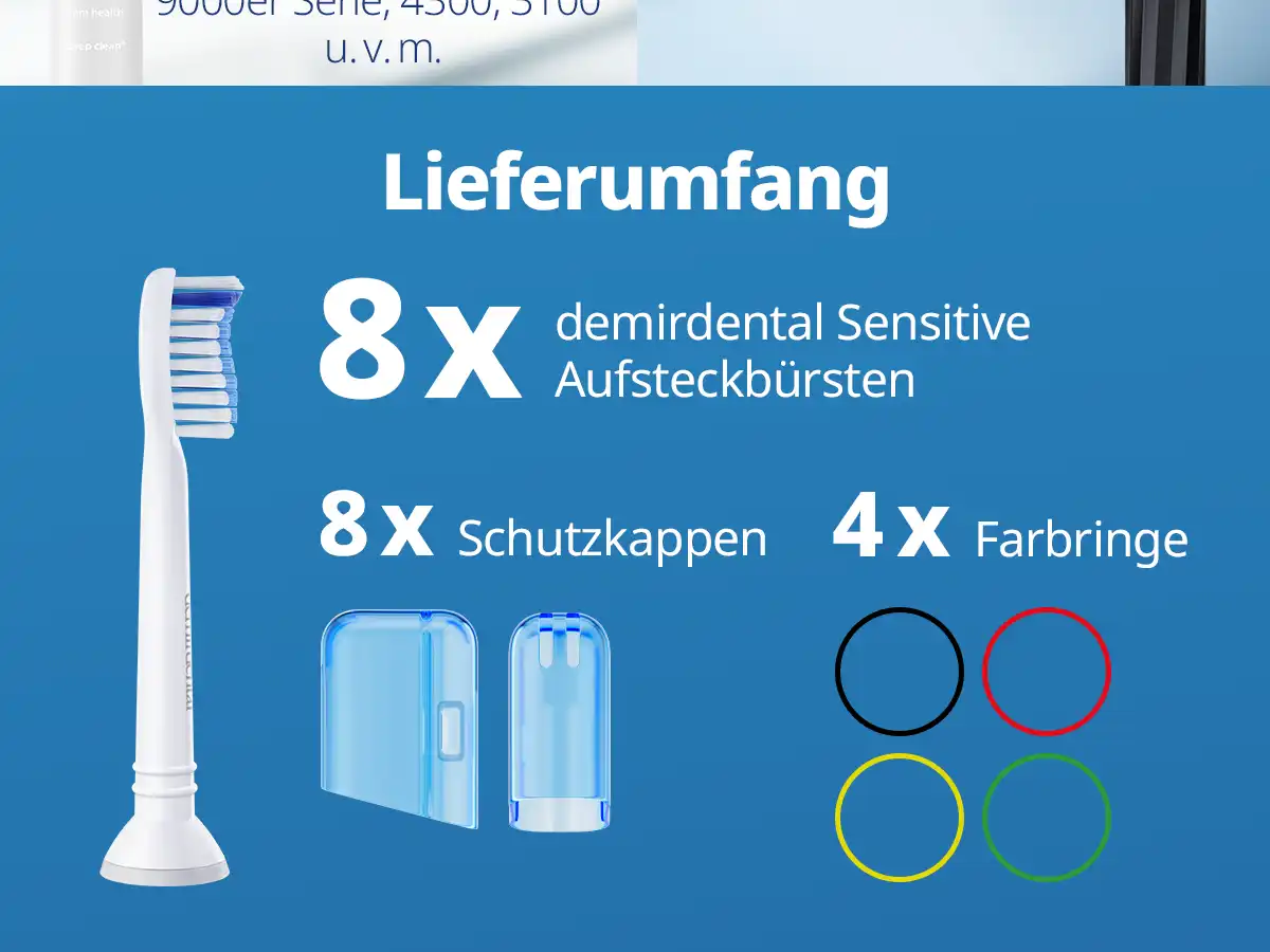 demirdental Medium Aufsütze für Philips Sonicare Ersatzbürsten