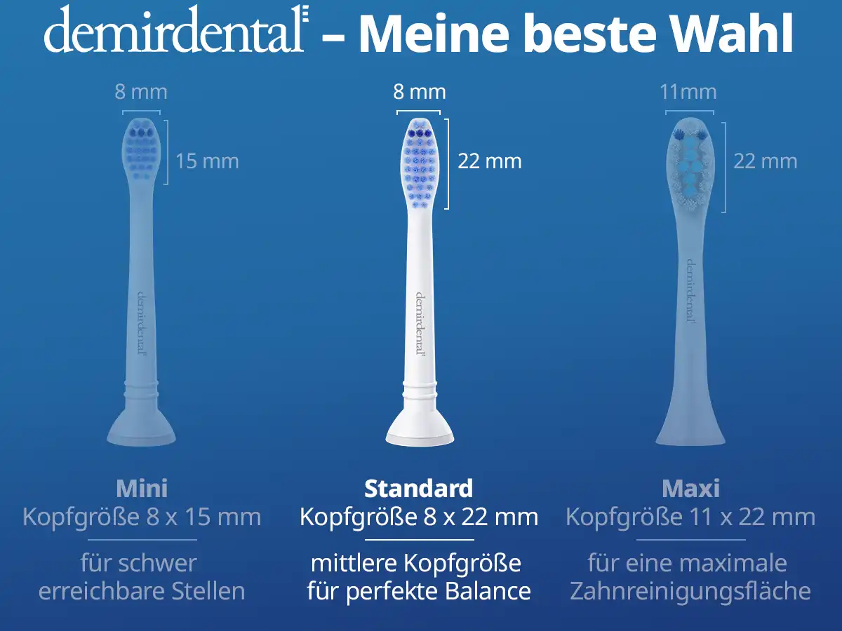 demirdental Medium Aufsütze für Philips Sonicare Ersatzbürsten