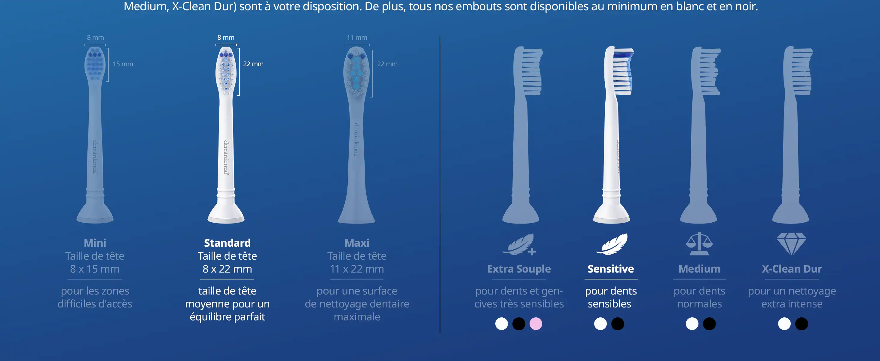 demirdental Medium Aufsütze für Philips Sonicare Ersatzbürsten