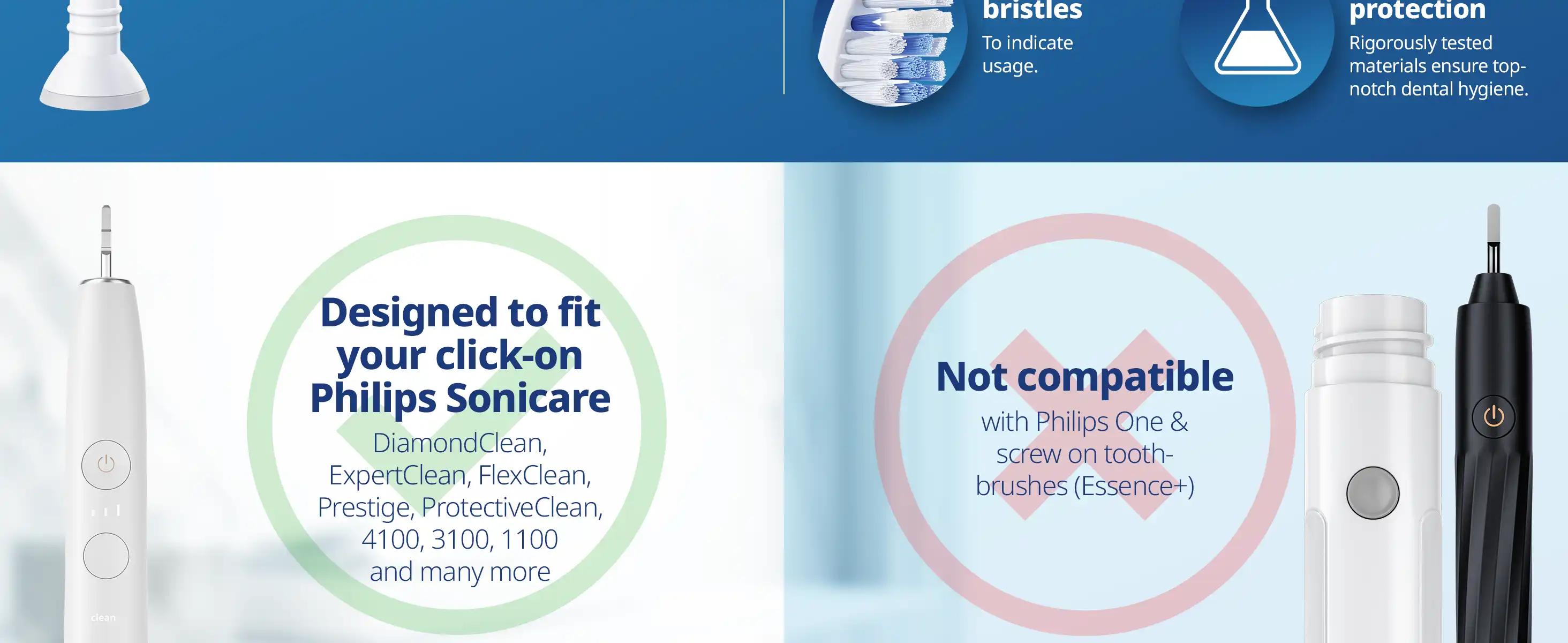 demirdental Medium Aufsütze für Philips Sonicare Ersatzbürsten