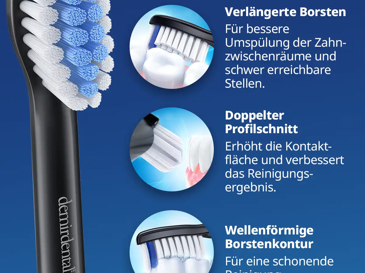 demirdental Medium Aufsütze für Philips Sonicare Ersatzbürsten