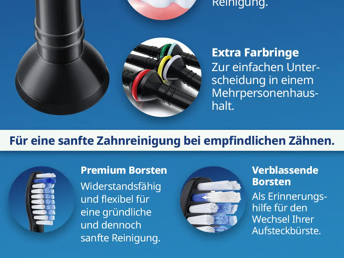 demirdental Medium Aufsütze für Philips Sonicare Ersatzbürsten
