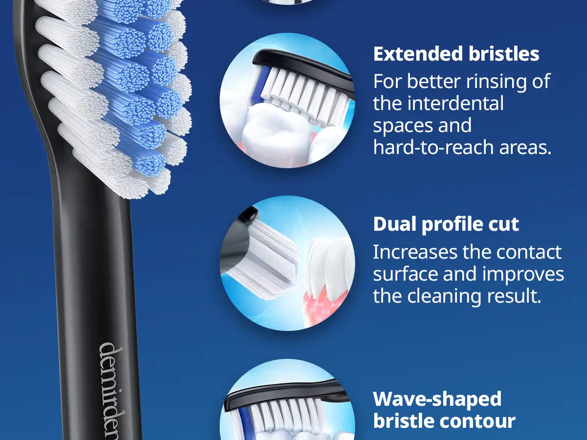 demirdental Medium Aufsütze für Philips Sonicare Ersatzbürsten