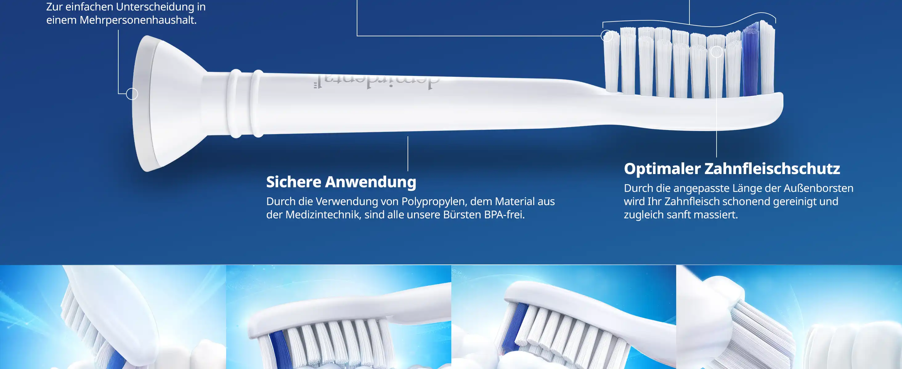 demirdental Medium Aufsütze für Philips Sonicare Ersatzbürsten