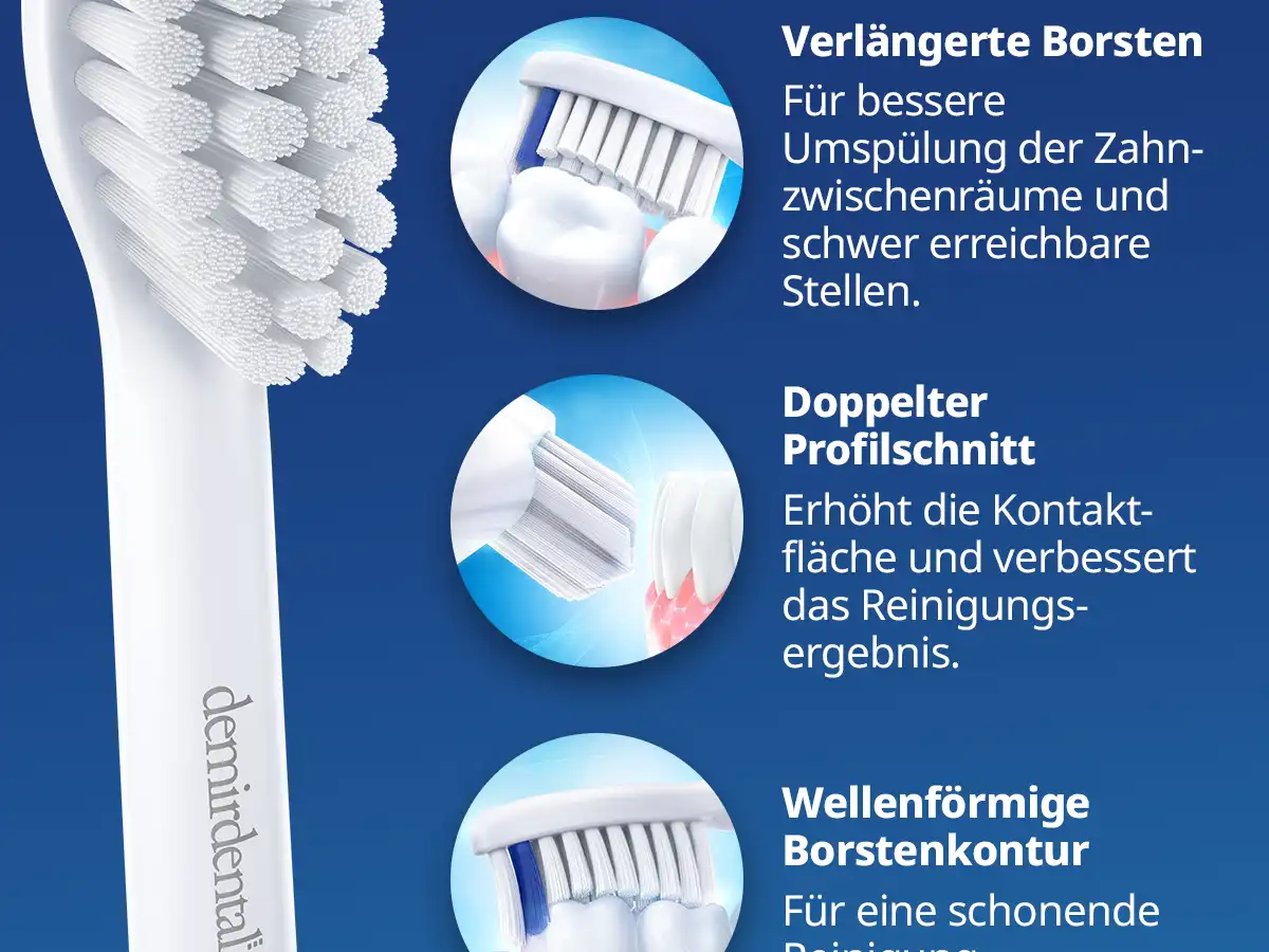 demirdental Medium Aufsütze für Philips Sonicare Ersatzbürsten