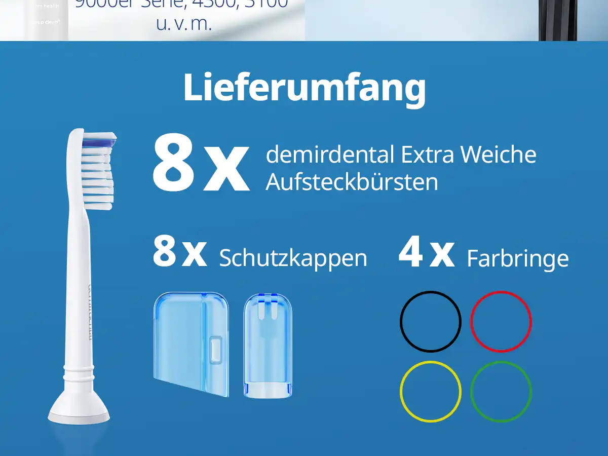 demirdental Medium Aufsütze fÃ¼r Philips Sonicare Ersatzbürsten