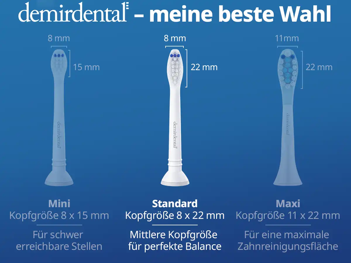 demirdental Medium Aufsütze für Philips Sonicare Ersatzbürsten