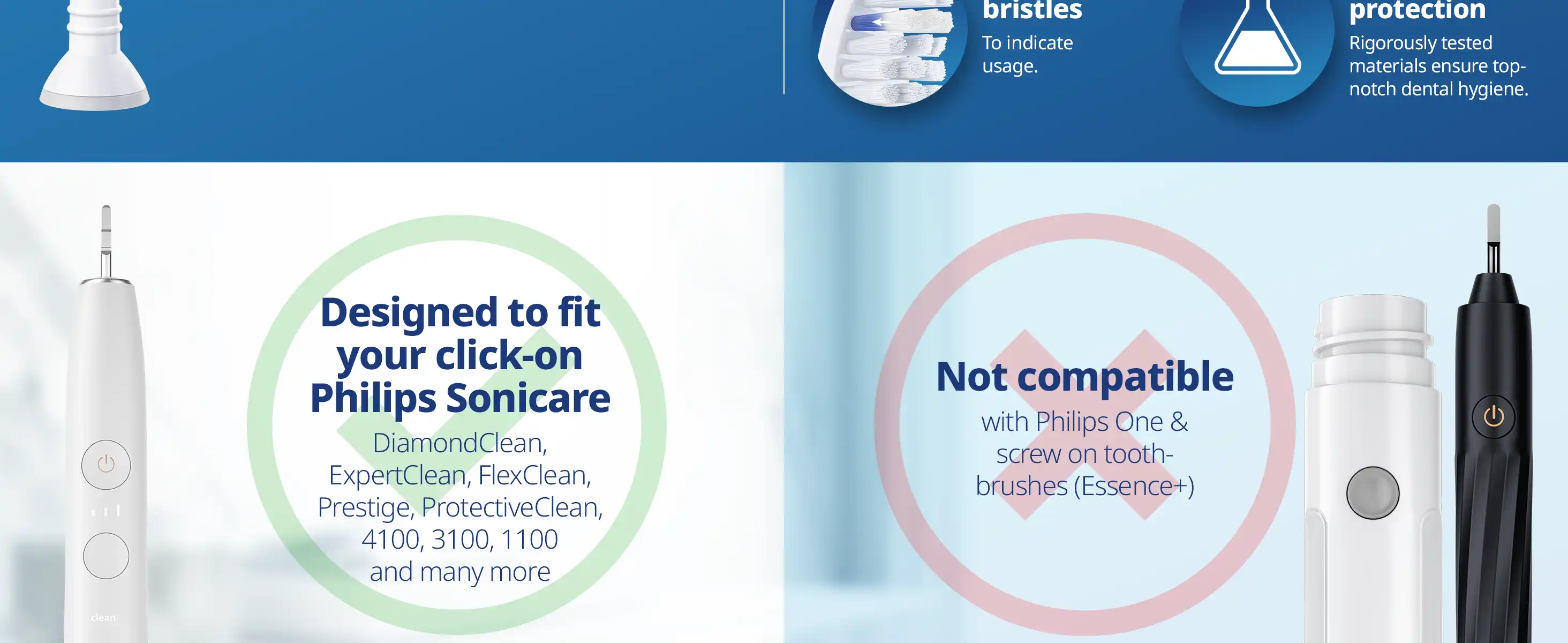 demirdental Medium Aufsütze für Philips Sonicare Ersatzbürsten