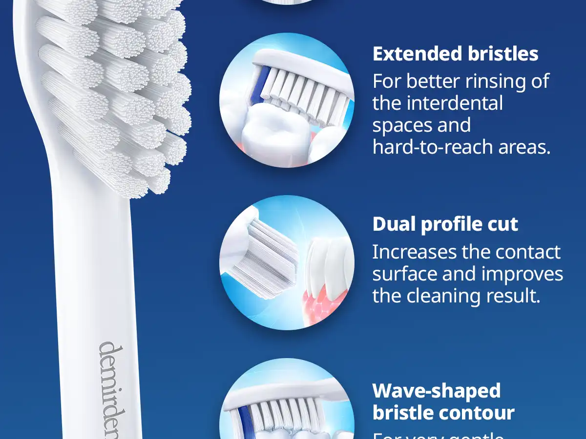 demirdental Medium Aufsütze für Philips Sonicare Ersatzbürsten