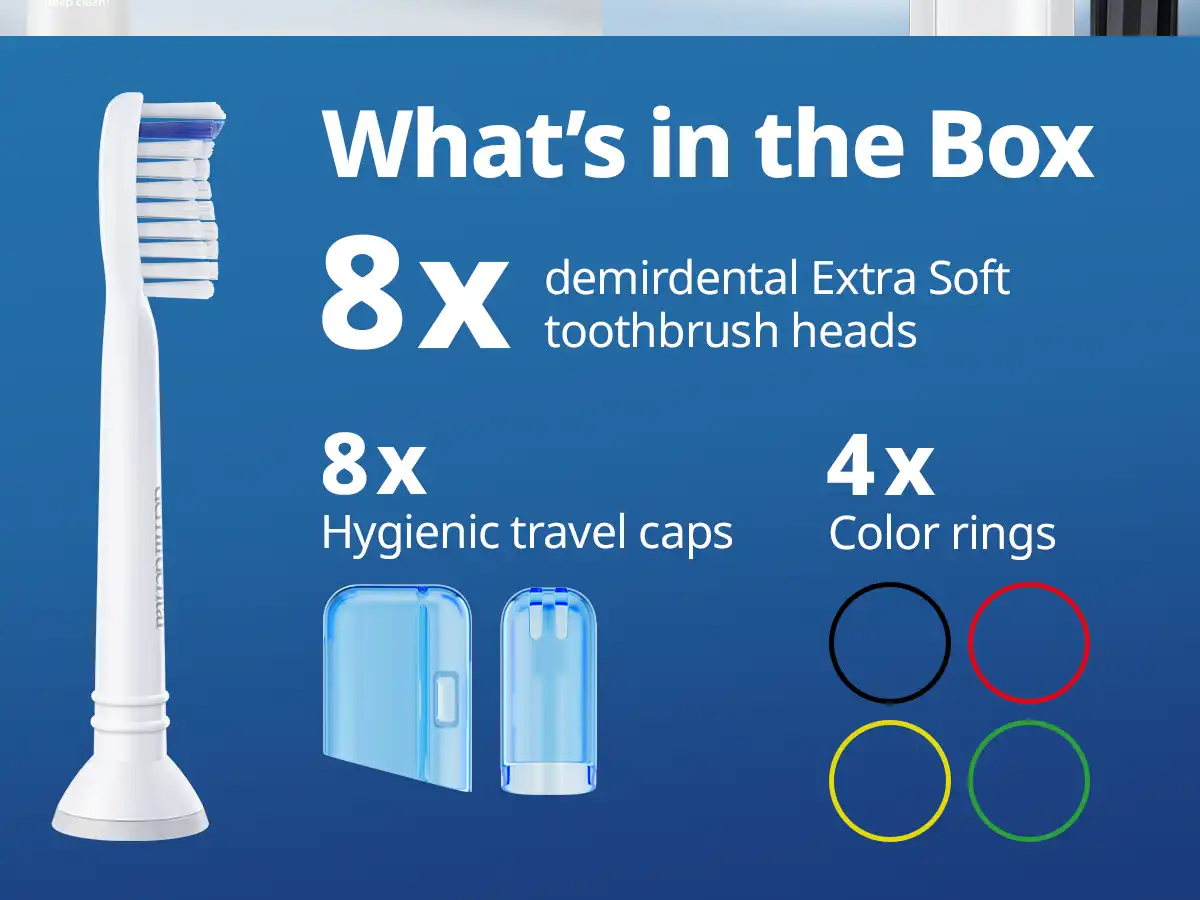demirdental Medium Aufsütze für Philips Sonicare Ersatzbürsten
