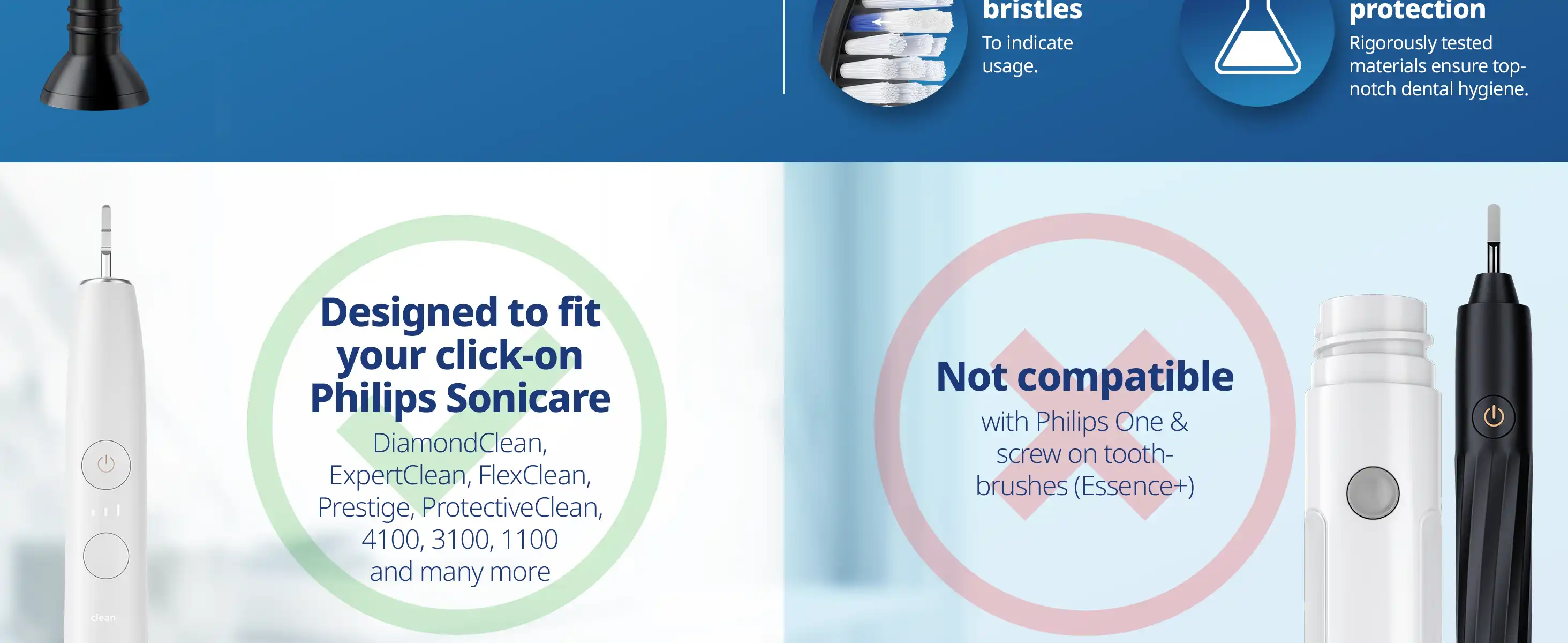 demirdental Medium Aufsütze für Philips Sonicare Ersatzbürsten