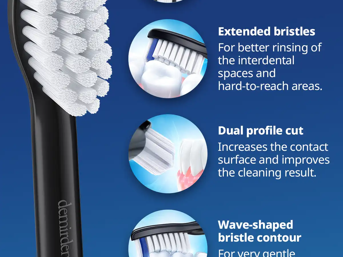 demirdental Medium Aufsütze für Philips Sonicare Ersatzbürsten