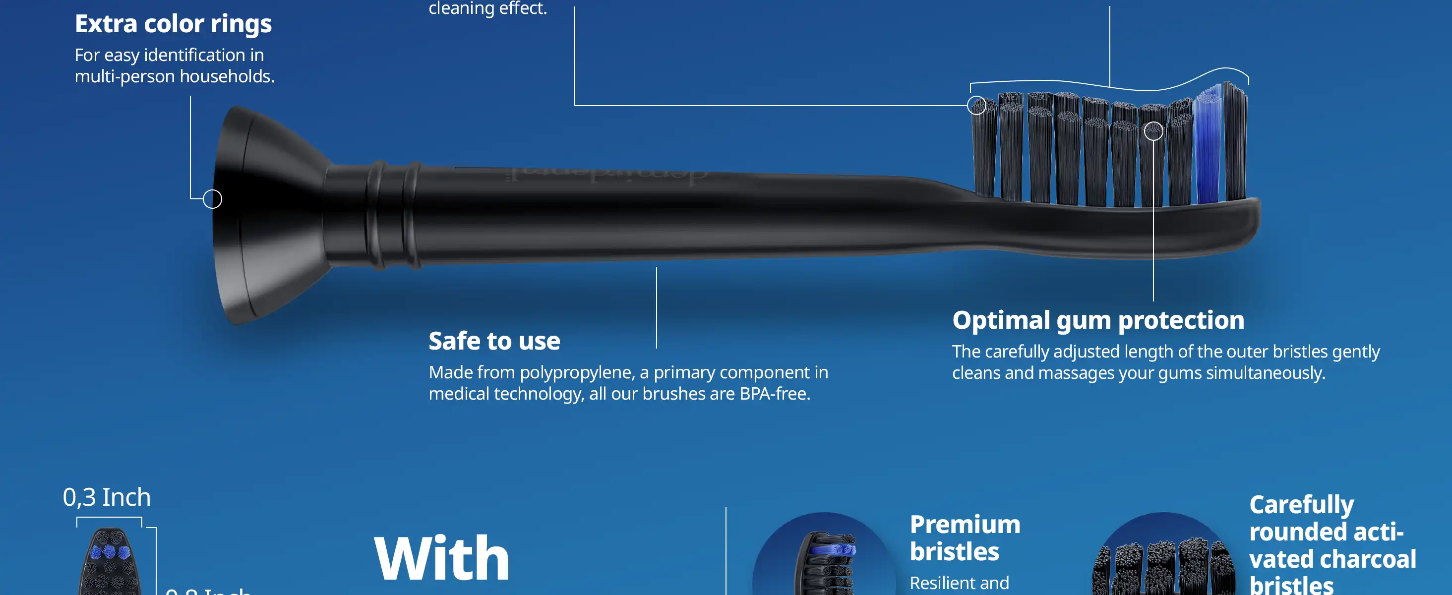 demirdental Medium Aufsütze für Philips Sonicare Ersatzbürsten