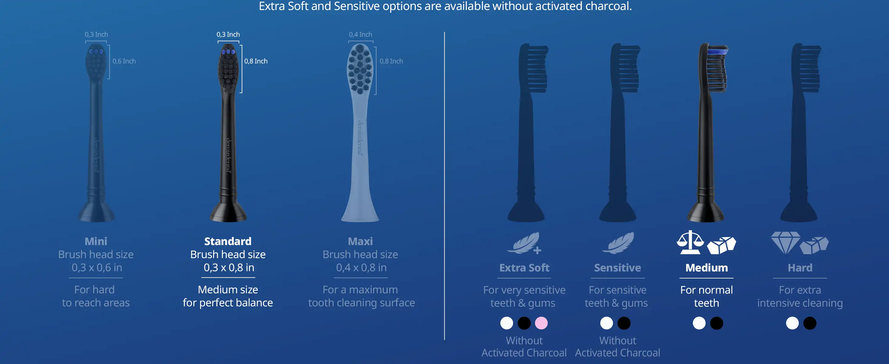 demirdental Medium Aufsütze für Philips Sonicare Ersatzbürsten