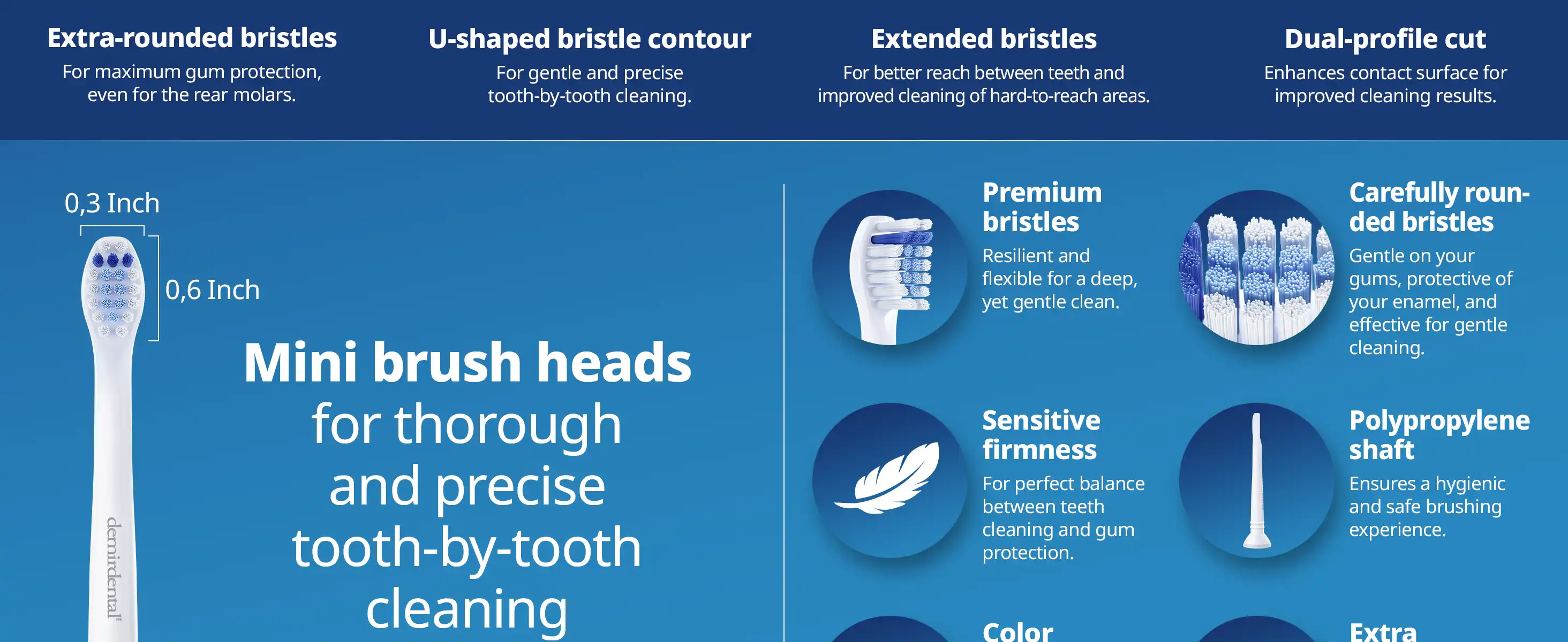 demirdental Medium Aufsütze für Philips Sonicare Ersatzbürsten