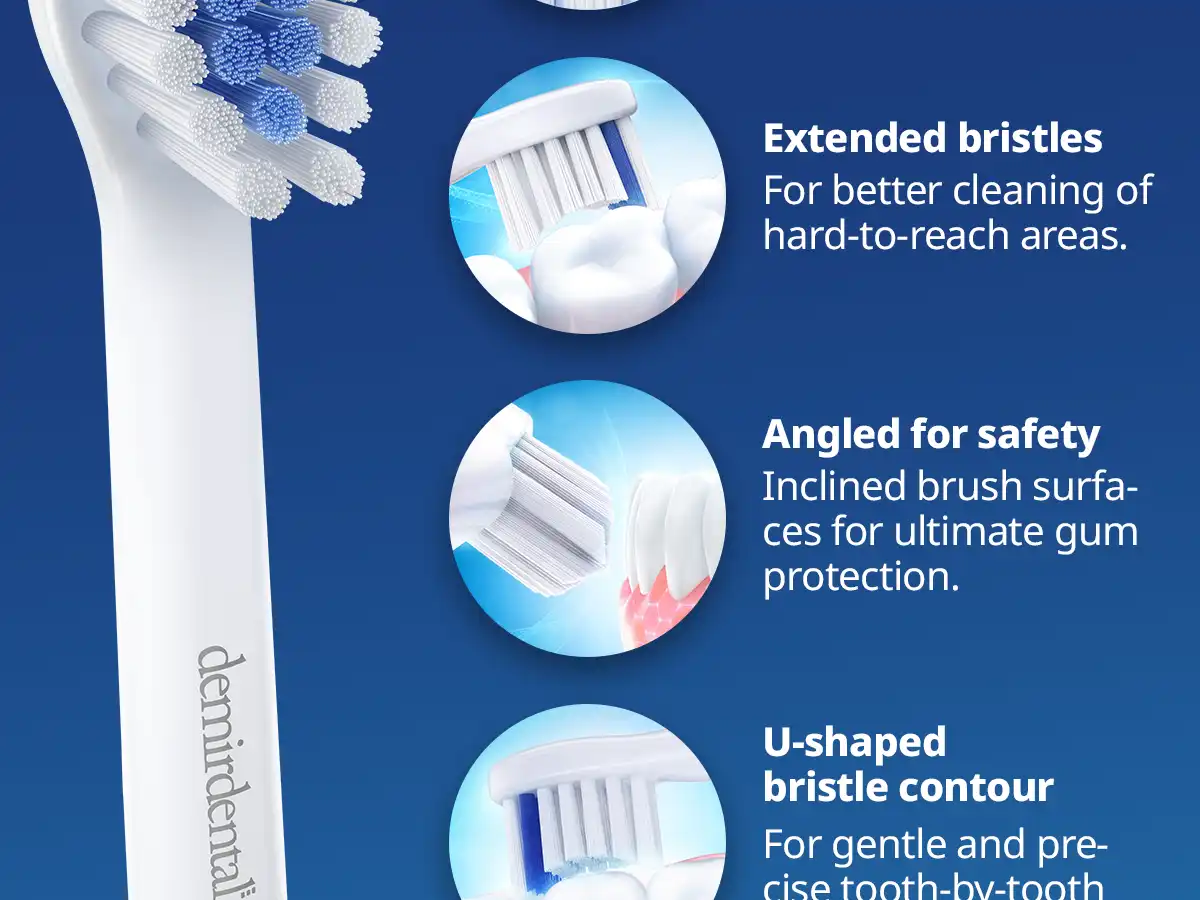 demirdental Medium Aufsütze für Philips Sonicare Ersatzbürsten