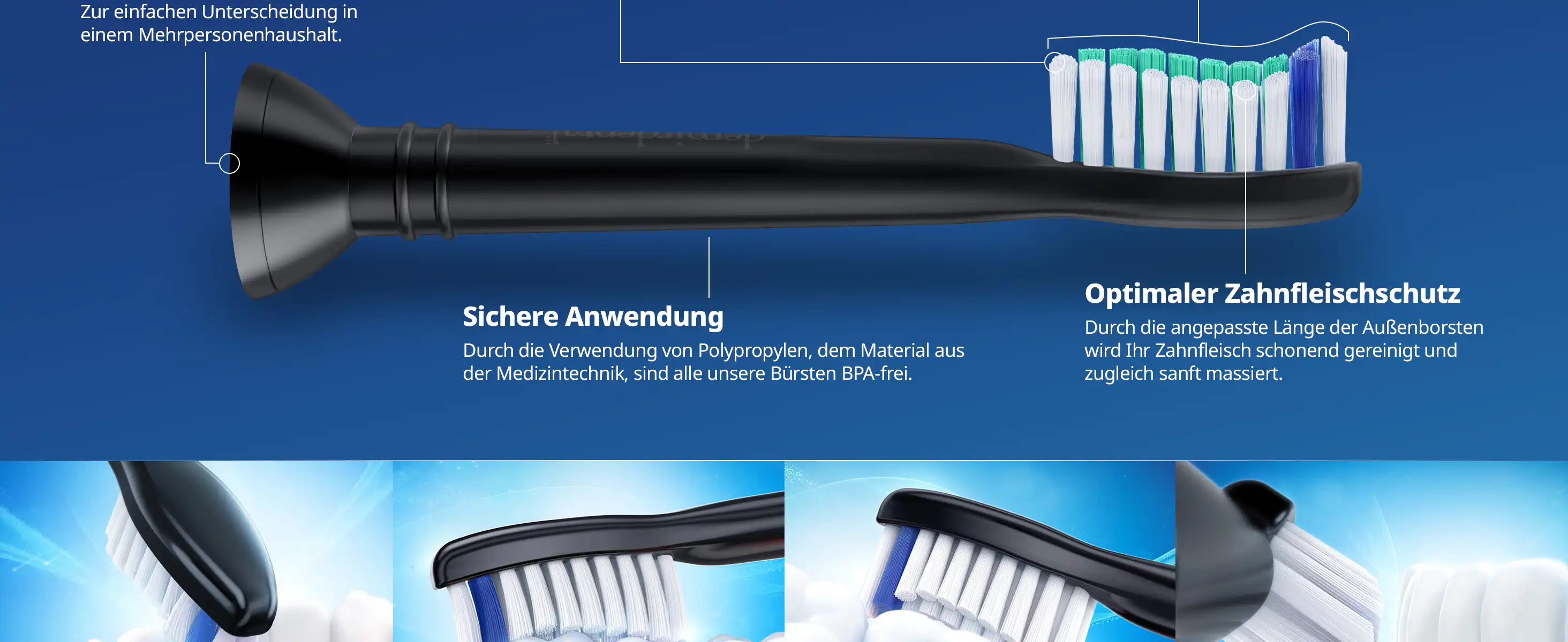 demirdental Medium Aufsütze für Philips Sonicare Ersatzbürsten