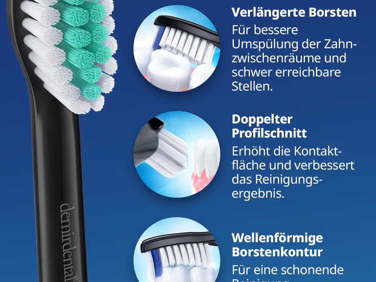 demirdental Medium Aufsütze für Philips Sonicare Ersatzbürsten