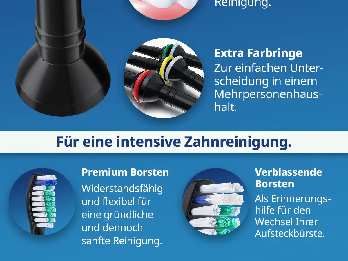 demirdental Medium Aufsütze für Philips Sonicare Ersatzbürsten