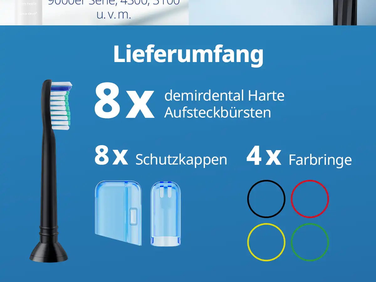 demirdental Medium Aufsütze für Philips Sonicare Ersatzbürsten