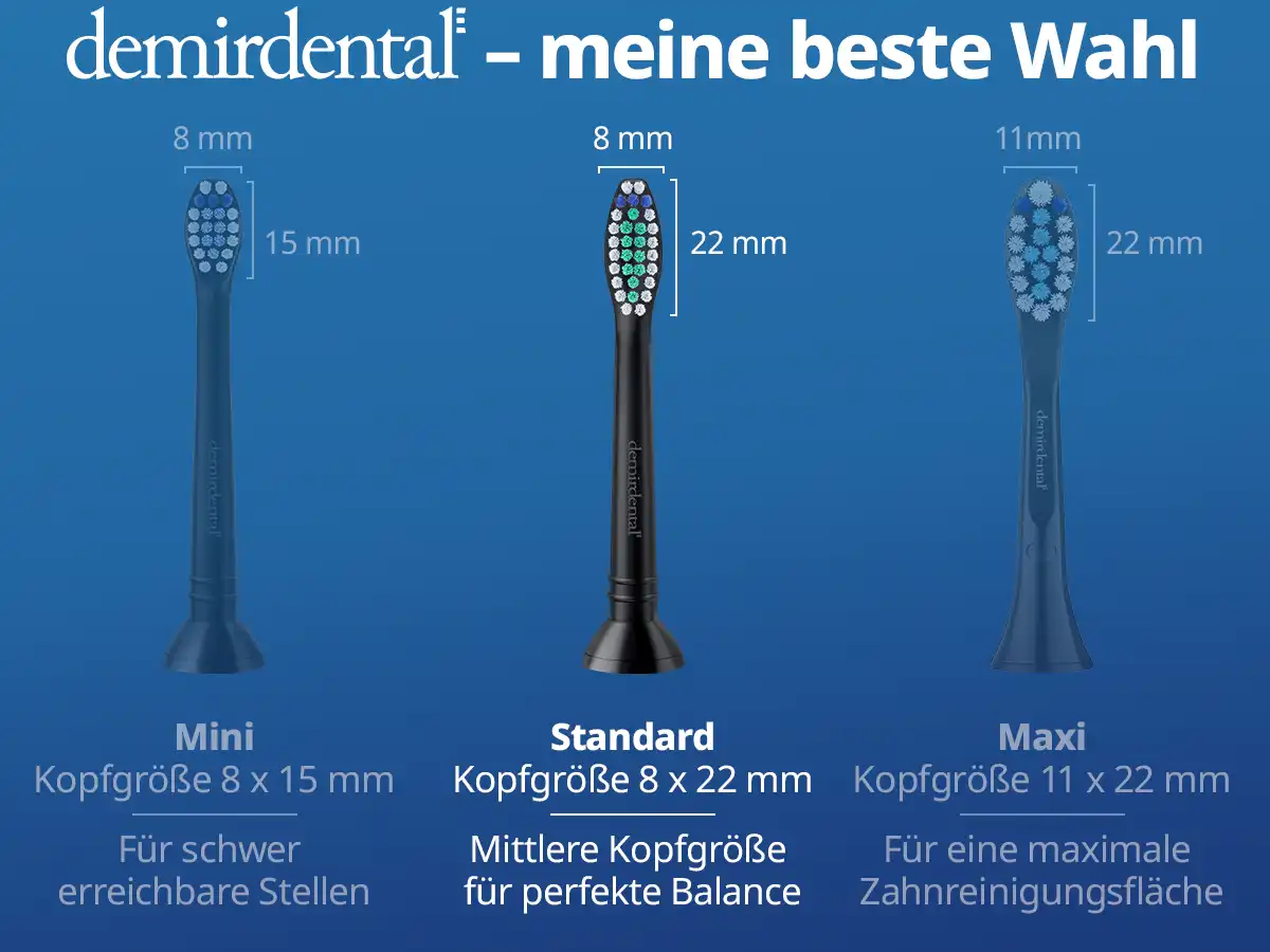 demirdental Medium Aufsütze für Philips Sonicare Ersatzbürsten